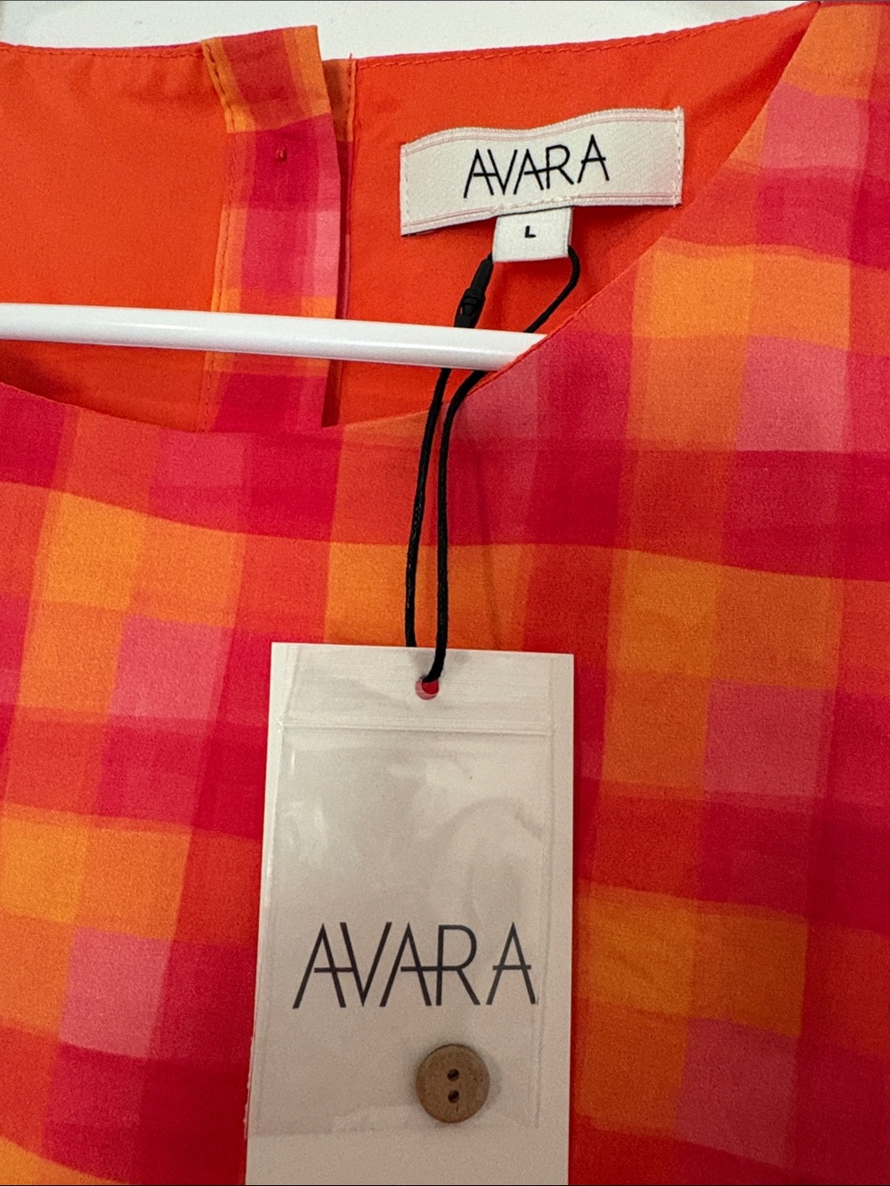Avara Pink & Orange Plaid Maxi Skirt - Bright Check Summer Style - Picture 3 of 6